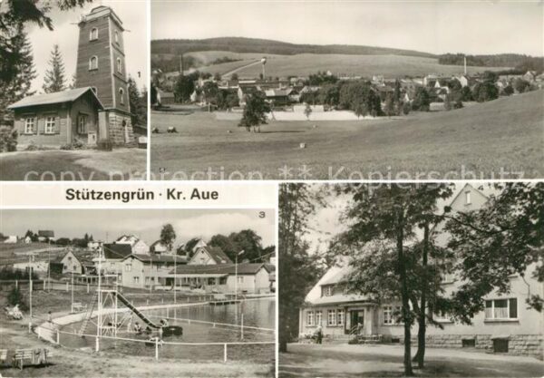 Stuetzengruen Aussichtsturm Kuhberg Teilansicht Naher