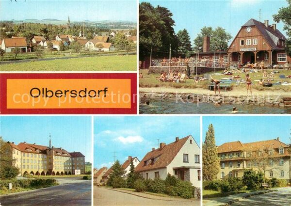 Olbersdorf Sachsen Teilansicht Freibad Polytechn Oberschul