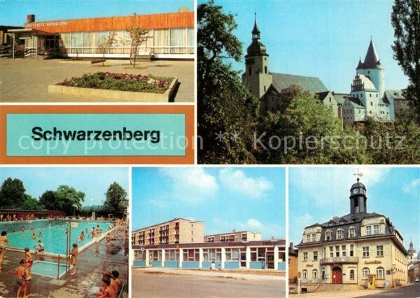 Schwarzenberg Erzgebirge Gaststätte Roter Löwe Schloss und Kirch