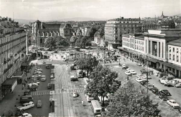 Geneve GE Place et Gare de Cornavin