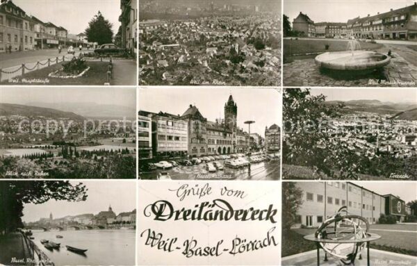Weil am Rhein Hauptstr Panorama Mosaikbrunnen Riehen