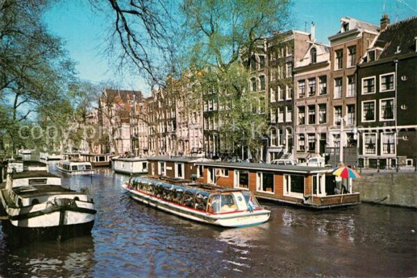 Amsterdam Niederlande Woonboten in de Herengracht