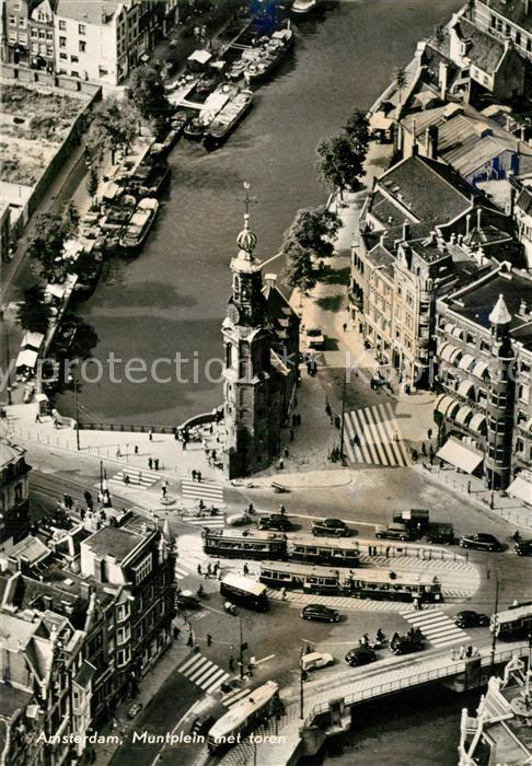 Amsterdam Niederlande Muntplein met toren Fliegeraufnahme