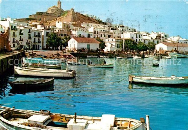Ibiza Islas Baleares Detalle del Puerto y Catedral