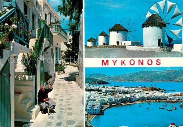 Mykonos Dorfgasse Windmühlen Hafenpartie