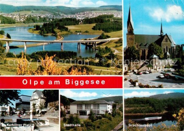 Olpe Biggesee Panorama Kirche Kurkölner Platz Stadtha