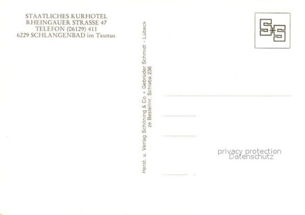 Schlangenbad Taunus Staatliches Kurhotel – Bild 2