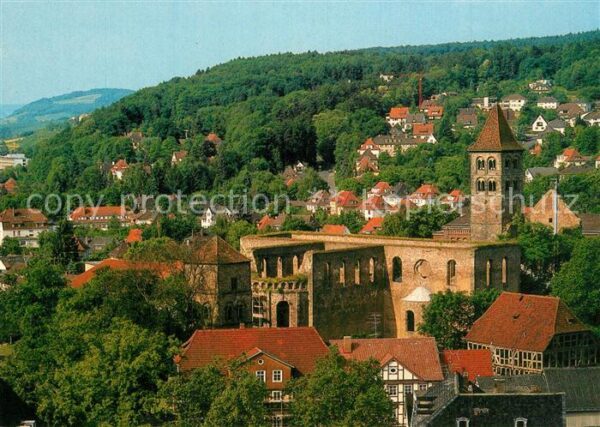 Bad Hersfeld Blick vom Stadtkirchturm zur Stiftsruin