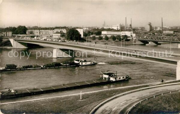 Kehl Rhein Europa-Brücke Blick nach Strassburg
