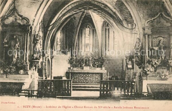 Buzy-Darmont Intérieur de l'Eglise Choeur Roman du X