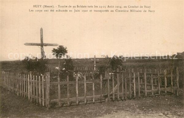 Buzy-Darmont Tombe de 99 Soldats Grande Guerre Comba