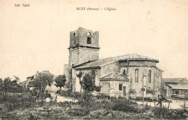 Buzy-Darmont Eglise Clocher détruit Trümmer 1. Weltk