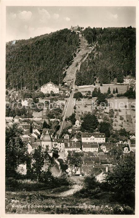 Wildbad Schwarzwald Ortsansicht mit Sommerberg