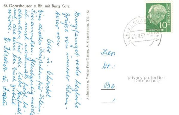 St Goarshausen Blick über den Rhein zur Burg Katz – Bild 2