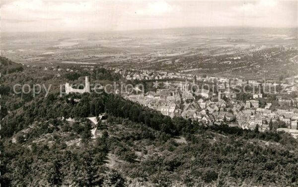 Weinheim Bergstrasse Panorama Blick von der Wachenburg Burgr