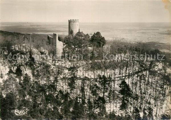 Ribeauville Haut Rhin Elsass Chateau Haut Ribeaupierre en hiver vue