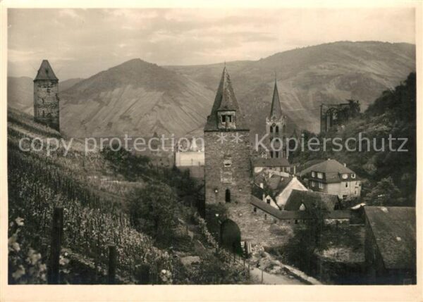 Bacharach Rhein Teilansicht Turm Kirche Wernerkapelle