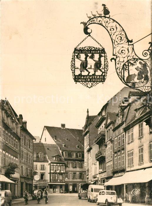 Colmar Haut Rhin Elsass Rue des Têtes Türschild
