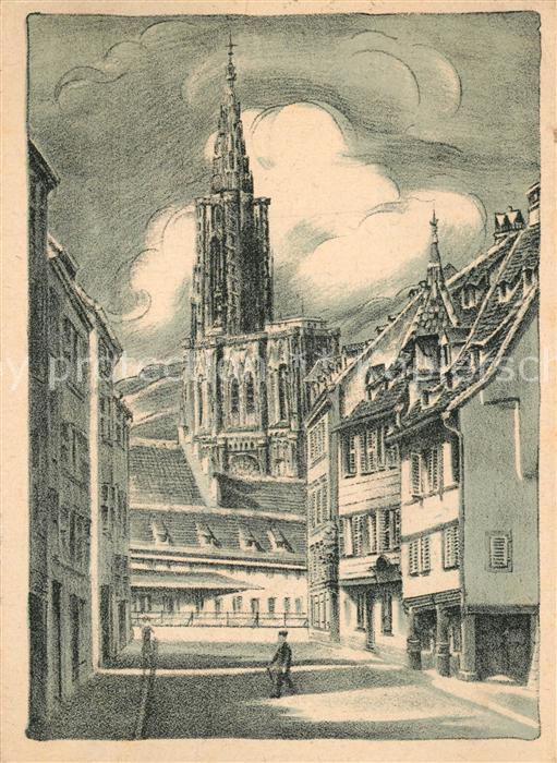 Strasbourg Alsace Vue sur l'ancienne douane et la Cathedr