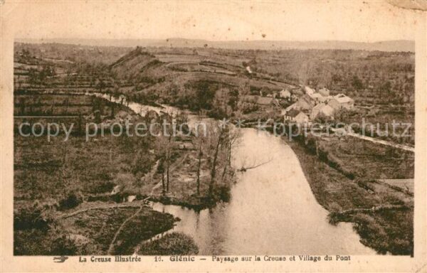 Glenic Paysage sur la Creuse et Village du Pon