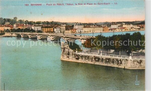 Bayonne 64 Place du Reduit l’Adour la Nive et Plac