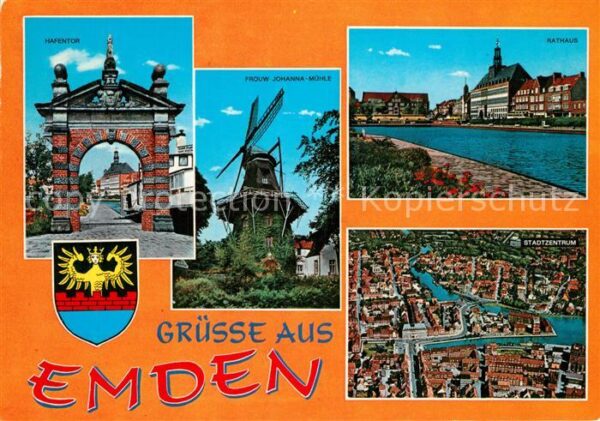 Emden Ostfriesland Hafentor Frouw Johanna Mühle Rathaus St