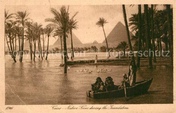 Cairo Egypt Native Scene during the Inundation