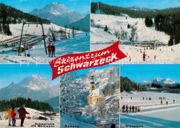 Hintersee Berchtesgaden Skizentrum Schwarzeck mit Watzmann Rams
