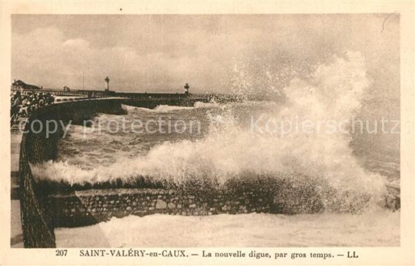 Saint-Valery-en-Caux La nouvelle digue par gros temps