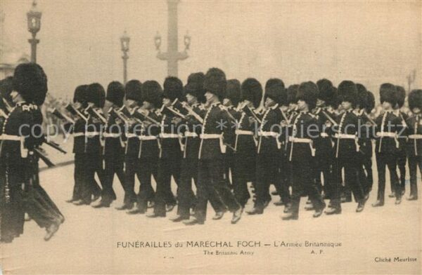 Paris Funérailles du Maréchal Foch Armée Brit