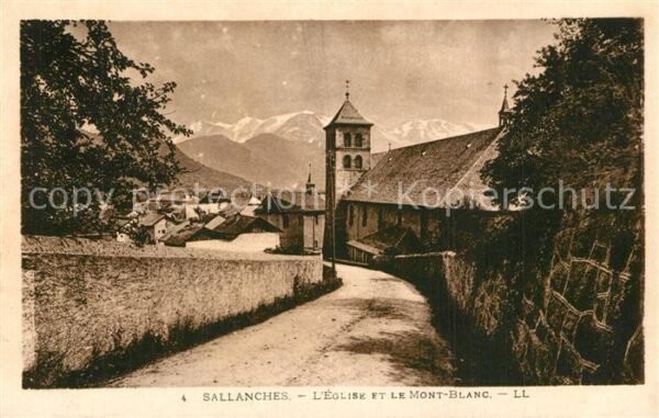 Sallanches Eglise et le Mont Blanc Alpes