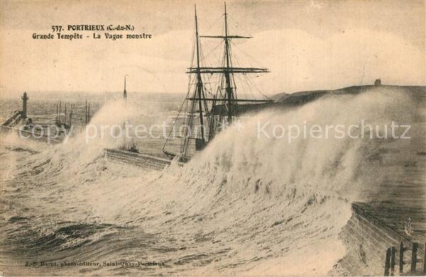 Portrieux Grande Tempête une vague monstre