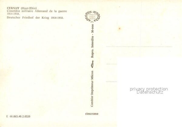 Cernay Elsass Cimetière militaire Allemand de la guer – Bild 2