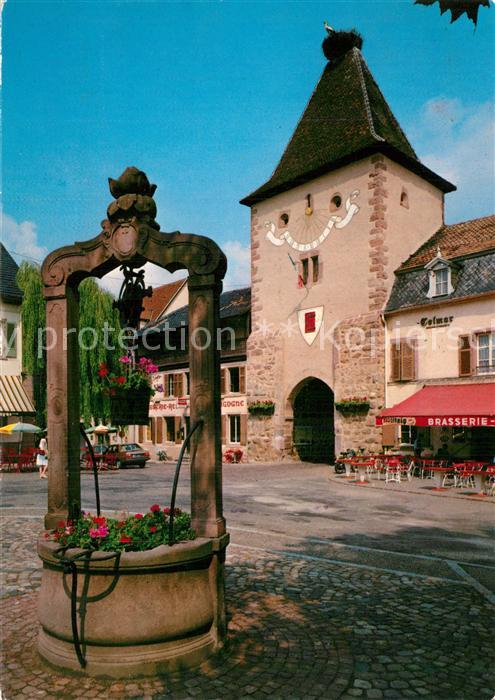 Turckheim Haut Rhin Porte de France et son nid de cigogne