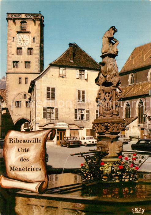Ribeauville Haut Rhin Elsass Cité des Ménétriers Fontaine scluptée
