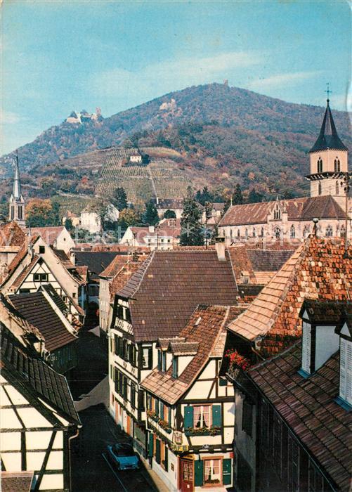 Ribeauville Haut Rhin Elsass Vue sur la ville et les 3 Chateaux