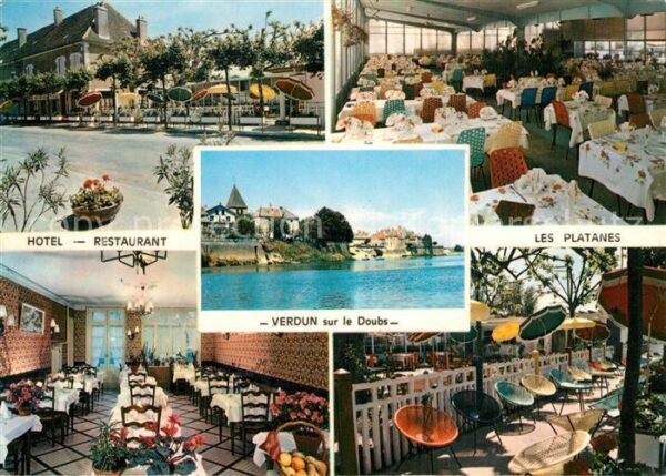 Verdun-sur-le-Doubs Hotel Restaurant Les Platanes Terrasse