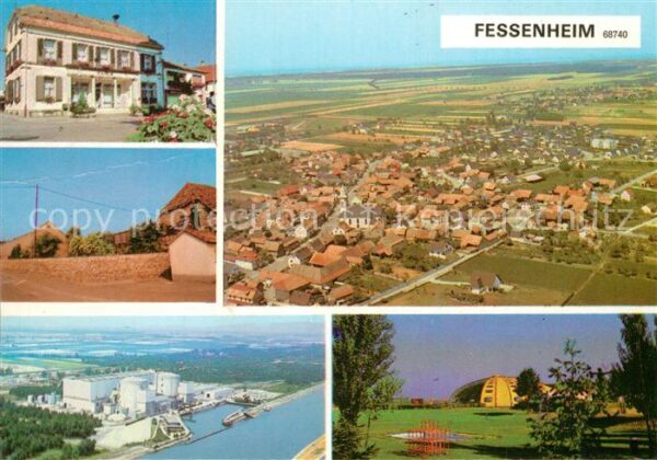 Fessenheim Haut-Rhin Divers aspects Mairie Mur Centrale nucl