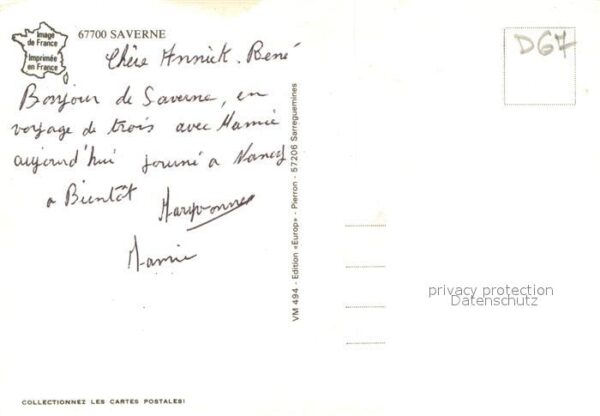 Saverne Bas Rhin Alsace Divers aspects Carte – Bild 2