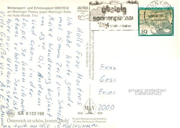 Obsteig Tirol Panorama mit Mieminger Plateau Mieminge – Bild 2