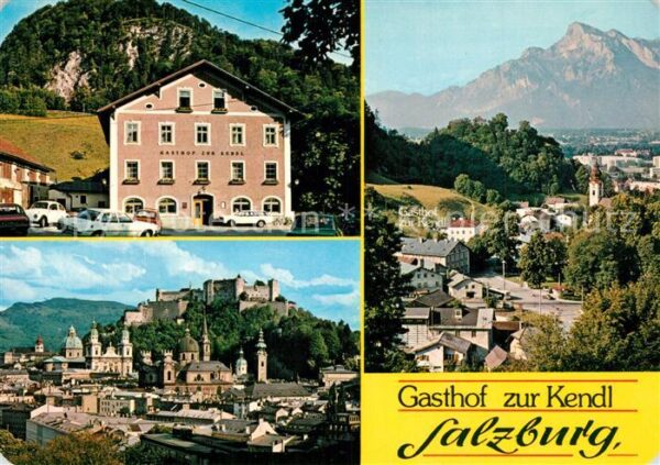 Salzburg Oesterreich Gasthof zur Kendl Schloss Panorama