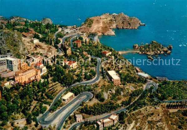 Taormina Sizilien Isola Bella Vue aerienne