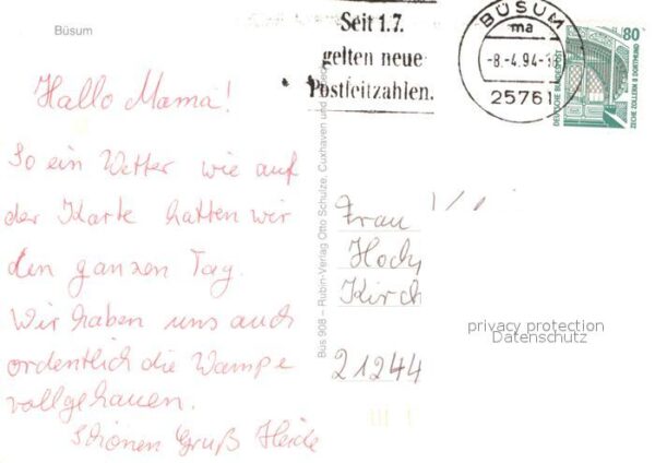 Buesum Nordseebad Leuchtturm Korbstrand Alleestrasse Well – Bild 2