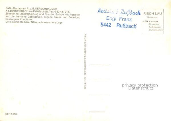 Russbach Pass Gschuett Cafe Restaurant Kerschbaumer Gästezimme – Bild 2