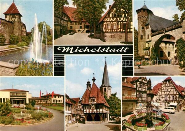 Michelstadt Brunnen Fachwerkhäuser Ortsansichten