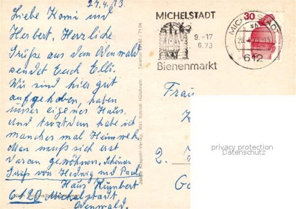 Michelstadt Brunnen Fachwerkhäuser Ortsansichten – Bild 2