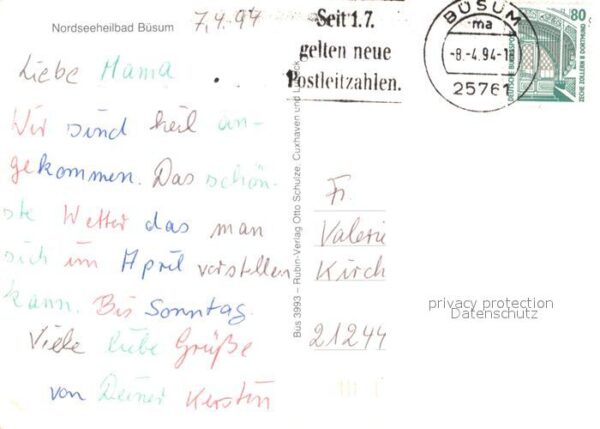 Buesum Nordseebad Werft Kurgarten Alleestrasse Korbstrand – Bild 2