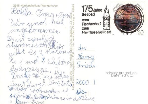 Wangerooge Nordseebad Zedeliusstrasse Westturm Jachthafen Alt – Bild 2