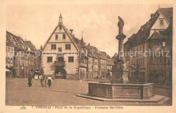 Obernai Bas Rhin Place de la Republique Fontaine Ste Odi