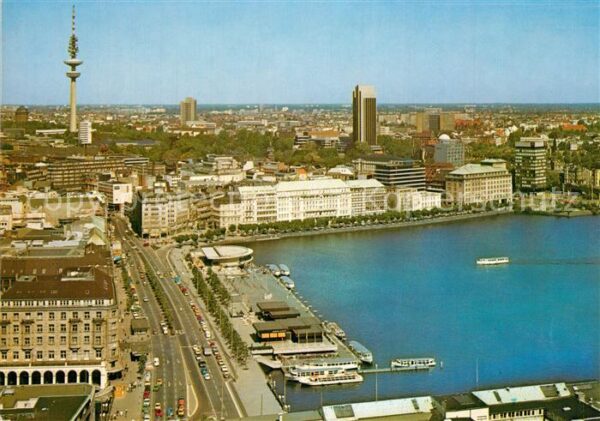 Hamburg Fliegeraufnahme Binnenalster Jungfernst